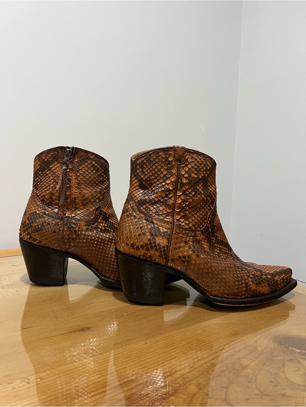 the Zoey python Brown snake Ankle Boots size 9.5